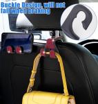 MTGOCHA Bling Car Purse Hooks 2Pcs, Durable Car Headrest Hook, Holds 44Lbs, Double-Hooks, Wide-Opening, Rhinestone Automobile Purse Hangers Holder, Bling Car Accessories for Women, Red