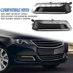 HECASA LED Fog Light Set Compatible with 2014-2020 Chevrolet Impala Replacement for GM2562102 GM2563102 w/Fog Light Bezel Wiring Switch Kit Pair Fog Lamp (Clear Lens+Black Housing)