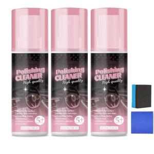Identicalven 3Pcs Car Interior Cleaner,Polishing Cleaner Car Interior,All Purpose Interior Detail Spray, All Purpose Cleaner for Rubber, Leather
