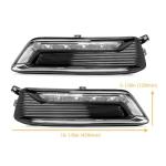 HECASA LED Fog Light Set Compatible with 2014-2020 Chevrolet Impala Replacement for GM2562102 GM2563102 w/Fog Light Bezel Wiring Switch Kit Pair Fog Lamp (Clear Lens+Black Housing)