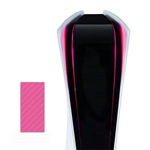 Pink Console Light Bar LED Carbon Fiber Texture Sticker Self-Adhesive for PlayStation 5 Decoration Parts