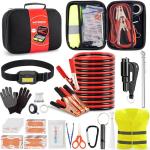 AUTODECO Car Roadside Emergency Kit, Portable Car Safety Kit Car Kits for Emergency, Black
