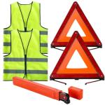 NYXOVA Warning Triangle Kit with Reflective Warning Vest, Reflective Warning Road Safety Triangle Kit, Foldable Safety Triangle Kit Road Emergency Warning Reflector