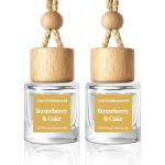HoogaLife Car Air Freshener Diffuser 2 Pack Hanging Air Freshener Diffuser - Strawberry Pound Cake Fragrance Oil Air D iffuser for Car, 45+ days Long Lasting Fragrance Made in USA (S44)