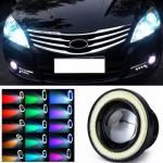 Yuecoom 30W RGB Car Angel Eye Fog Light, Angel Eyes, Round COB LED Lamp, Angel Eye Fog Lamp, Lighting Accessories COB Fog Lamp Car Fog Light, COB Halo