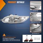 Nilight Fog Light Assembly Compatible with 2002 2003 2004 Toyota Camry 2005 2006 2007 2008 Toyota Corolla 2002 2003 2004 Toyota Camry Fog Lamps Replacement Clear Lens with 9006 12V 55W Bulbs
