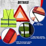 NYXOVA Warning Triangle Kit with Reflective Warning Vest, Reflective Warning Road Safety Triangle Kit, Foldable Safety Triangle Kit Road Emergency Warning Reflector