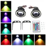 Yuecoom 30W RGB Car Angel Eye Fog Light, Angel Eyes, Round COB LED Lamp, Angel Eye Fog Lamp, Lighting Accessories COB Fog Lamp Car Fog Light, COB Halo