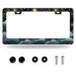 Beautiful Moon License Plate Frame Sun Clouds Stars License Plate Holder Stainless Steel Funny Car Accessories Decoration for Men Women 12" x 6"