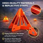 Yudaxsafe Safety Triangles for Vehicles, 6 Set Emergency Warning Reflective Triangles, Modular Two-Piece Design, High Visibility Roadside Safety Triangles for Car, Truck, SUV