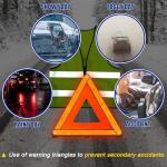 NYXOVA Warning Triangle Kit with Reflective Warning Vest, Reflective Warning Road Safety Triangle Kit, Foldable Safety Triangle Kit Road Emergency Warning Reflector