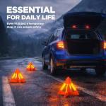 Yudaxsafe Safety Triangles for Vehicles, 6 Set Emergency Warning Reflective Triangles, Modular Two-Piece Design, High Visibility Roadside Safety Triangles for Car, Truck, SUV