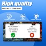 Beautiful Moon License Plate Frame Sun Clouds Stars License Plate Holder Stainless Steel Funny Car Accessories Decoration for Men Women 12" x 6"