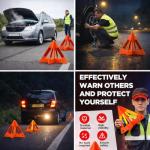 Yudaxsafe Safety Triangles for Vehicles, 6 Set Emergency Warning Reflective Triangles, Modular Two-Piece Design, High Visibility Roadside Safety Triangles for Car, Truck, SUV