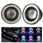 Yuecoom 30W RGB Car Angel Eye Fog Light, Angel Eyes, Round COB LED Lamp, Angel Eye Fog Lamp, Lighting Accessories COB Fog Lamp Car Fog Light, COB Halo