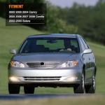 Nilight Fog Light Assembly Compatible with 2002 2003 2004 Toyota Camry 2005 2006 2007 2008 Toyota Corolla 2002 2003 2004 Toyota Camry Fog Lamps Replacement Clear Lens with 9006 12V 55W Bulbs