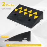 Goplus Heavy-Duty Rubber Curb Ramp, 2 Pcs Driveway Threshold Ramps with Reflective Triangles, 15 Ton Load Capacity, 5" Rise, Non-Slip Surface, Drain Groove for Medium Trucks, Cars, RVs (5" Rise)