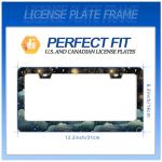 Beautiful Moon License Plate Frame Sun Clouds Stars License Plate Holder Stainless Steel Funny Car Accessories Decoration for Men Women 12" x 6"