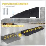 Goplus Heavy-Duty Rubber Curb Ramp, 2 Pcs Driveway Threshold Ramps with Reflective Triangles, 15 Ton Load Capacity, 5" Rise, Non-Slip Surface, Drain Groove for Medium Trucks, Cars, RVs (5" Rise)