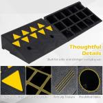 Goplus Heavy-Duty Rubber Curb Ramp, 2 Pcs Driveway Threshold Ramps with Reflective Triangles, 15 Ton Load Capacity, 5" Rise, Non-Slip Surface, Drain Groove for Medium Trucks, Cars, RVs (5" Rise)