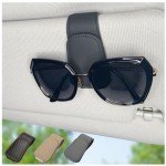 Magnetic Leather Sunglass Holder for Car Visor