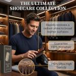 100% 7in Horsehair Shoe Brush Horse Hair Brush for Leather Boots Cleaning Polishing Buffing Shining Professional Shoe Shine Brush for Sneakers Jackets Sofas Bags Furniture Car Seats Leather Care Tool