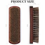 100% 7in Horsehair Shoe Brush Horse Hair Brush for Leather Boots Cleaning Polishing Buffing Shining Professional Shoe Shine Brush for Sneakers Jackets Sofas Bags Furniture Car Seats Leather Care Tool