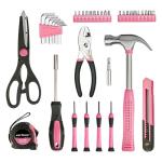 Cartman 39Piece Tool Set General Household Hand Tool Kit with Plastic Toolbox Storage Case Pink