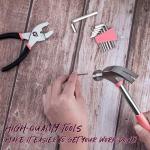 Cartman 39Piece Tool Set General Household Hand Tool Kit with Plastic Toolbox Storage Case Pink