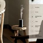 Airversa Waterless Essential Oil Diffuser Starter Kit with 4 x 10mL Hotel Scent Fragrance Oil, Battery Operated Mini Scent Air Machine Portable Diffuser for Home Car Office, AN8 Kit Black