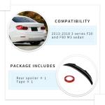 XPHAZZ Carbon Fiber Pattern F30 Spoiler PSM-Style Compatible with (2013-2018) 3 Series F30 Sedan / F80 M3 Sedan