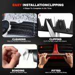 Universal Front Bumper Scrape Guard Skid Plate Protection for Lowered Cars/SUV, Car Bumper Guard Anti-Scratch Kit Scrape Protector Plate Skid Plate 8 Pack（Carbon Fiber Texture）