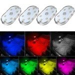 4-Pack Wireless LED Interior Car Lights, 7 Colors