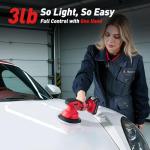 Avhrit Cordless Car Buffer Polisher kit w/ 2x2000mAh 21V Batteries, 6 Inch Car buffer Waxer Kit w/ 6 Variable Speed & Extra Attachments, Polisher for Car Detailing,Boat Sanding,Scratch Removing