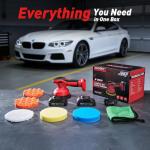 Avhrit Cordless Car Buffer Polisher kit w/ 2x2000mAh 21V Batteries, 6 Inch Car buffer Waxer Kit w/ 6 Variable Speed & Extra Attachments, Polisher for Car Detailing,Boat Sanding,Scratch Removing