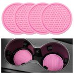 SINGARO 4PCS Non-Slip Car Cup Coasters - Pink