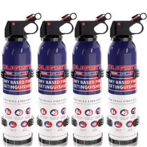 ABC Fire Extinguisher for Home & Vehicle - Portable Dry Chemical Fire Extinguisher | Grease & Electrical Fire Extinguisher for Kitchen, Car, Easy for All Ages to Use (4-Pack, 1.32lb Each)