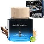 Car Air Freshener 50ML (1.7 FL OZ) Car Air Fresheners Perfume - Mahogany Teakwood Fragrance Oil Air Diffuser for Car, 180+ days Long Lasting Fragrance, Wooden Cup Design Car Fresheners, Made in USA