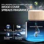 Car Air Freshener 50ML (1.7 FL OZ) Car Air Fresheners Perfume - Mahogany Teakwood Fragrance Oil Air Diffuser for Car, 180+ days Long Lasting Fragrance, Wooden Cup Design Car Fresheners, Made in USA