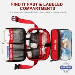 Crmea 516 Piece First Aid Kit for Car, Travel & Home, FSA Eligible HSA Items - Large Professional Waterproof Compact Labeled Emergency Kit with Molle Shoulder Strap for Camping, Hiking & Survival