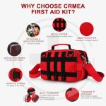 Crmea 516 Piece First Aid Kit for Car, Travel & Home, FSA Eligible HSA Items - Large Professional Waterproof Compact Labeled Emergency Kit with Molle Shoulder Strap for Camping, Hiking & Survival
