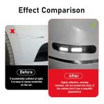 culycey 2 PCS Car Bumper Guard Strip, Reflective Anti-scratch Bumper Protector Strips, TPU Anti-collision Door Edge Guards Trim, for Most Cars, Trucks, SUVs (White)