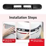 culycey 2 PCS Car Bumper Guard Strip, Reflective Anti-scratch Bumper Protector Strips, TPU Anti-collision Door Edge Guards Trim, for Most Cars, Trucks, SUVs (White)