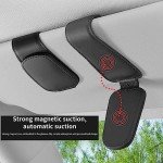 Magnetic Leather Sunglass Holder for Car Visor