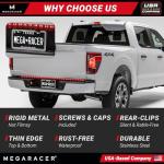 Polished Mirror Chrome Silver Thin License Plate Frame – 1 Piece, Car Wash Proof Stainless Steel, Rust-Free, Rattle-Free, Street Legal, Slim 2 Hole with Screw Caps, Metal Front or Rear Car Tag Holder