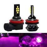 SOCAL-LED LIGHTING 2x LED Fog Light Bulb for Powersports Advanced 3030 SMD Bright Colorful Daytime Running DRL Lamp - H11 (H9, H8), Pink Purple