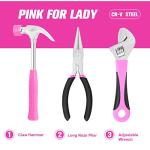 EXCITED WORK 89 Piece Pink Tool kit, Ladies Hand Tool Set with Easy Carrying Round Pouch Household Tool Kit Perfect for DIY, Home Maintenance and Dorm Repair
