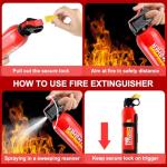6 Pack Fire Extinguisher for Home with Wall Mount - 620ml Portable Fire Extinguisher for Car Vehicle Boat House Kitchen, Water-Based Fire Extinguisher for A, B, C, K Fire