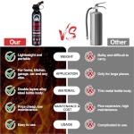 Dry Stop Fire Extinguisher Spray - 2 Packs Portable Fire Extinguisher with Mount for Boat Vehicle Home Car Garage Kitchen, 600g Dry Powder Fire Extinguishers for Electrical Grease Battery Fires & More