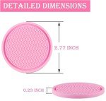 SINGARO 4PCS Non-Slip Car Cup Coasters - Pink